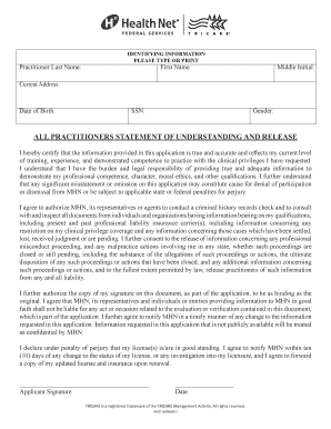TRICARE Practitioner Application Form