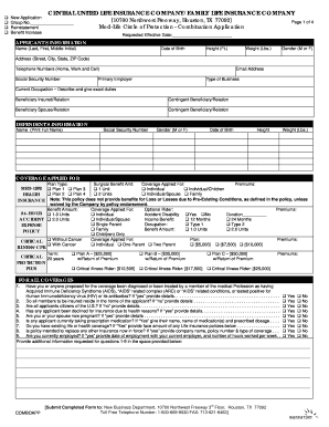 Central United Life Insurance Application
