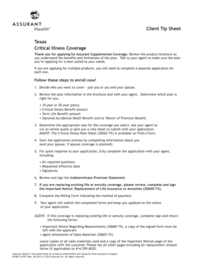 Texas Critical Illness Coverage Application