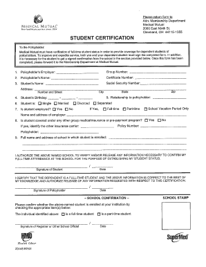 Student Certification Form