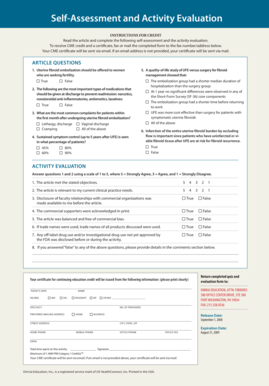 Uterine Fibroid Embolization Self-Assessment and Activity Evaluation