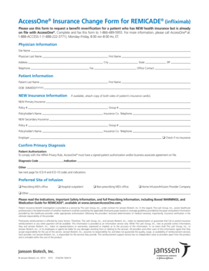 AccessOne Insurance Change Form for REMICADE