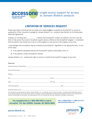 Janssen Biotech AccessOne Support Request Form
