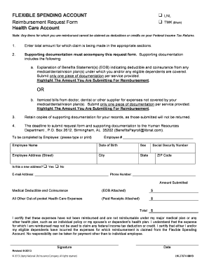 Flexible Spending Account Reimbursement Request Form