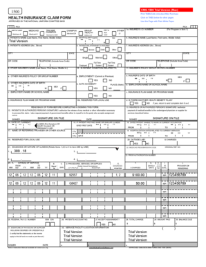 CMS-1500 Health Insurance Claim Form
