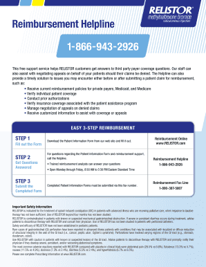 RELISTOR Patient Information Form