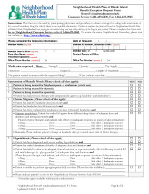 Neighborhood Health Plan Botox Exception Request Form