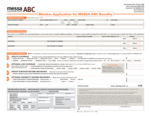 MESSA ABC Benefits Member Application
