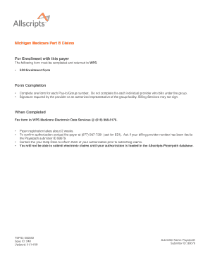 Michigan Medicare Part B EDI Enrollment Form