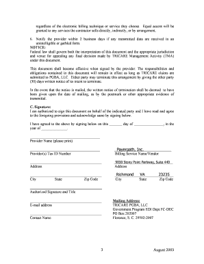 TRICARE EDI Provider Trading Partner Agreement