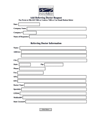 Referring Doctor Request Form