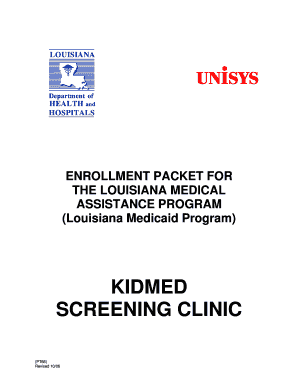 Louisiana Medicaid KIDMED Provider Enrollment Form