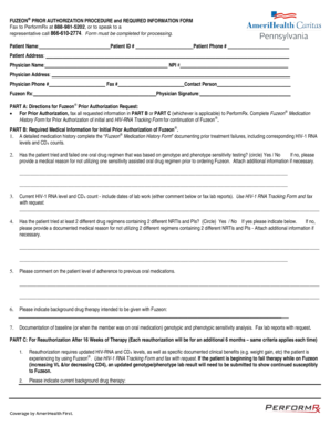 Fuzeon Prior Authorization Form