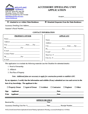 Accessory Dwelling Unit Application