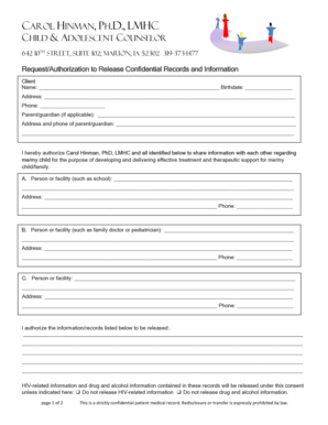 Authorization to Release Confidential Records