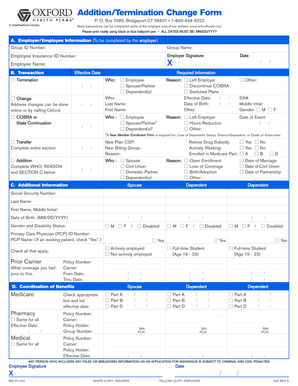 Addition/Termination Change Form