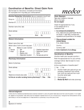 Coordination of Benefits Direct Claim Form