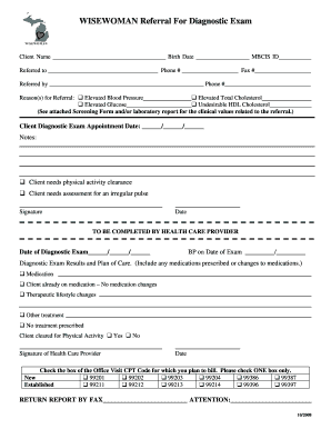 WISEWOMAN Referral For Diagnostic Exam