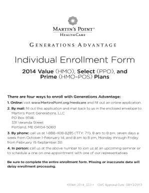 Generations Advantage Medicare Enrollment Form