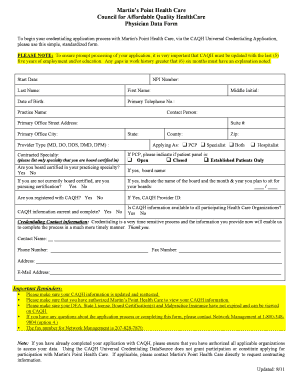 Physician Data Form