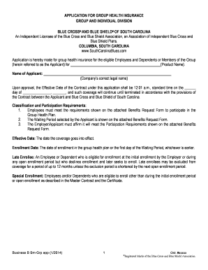 Group Health Insurance Application