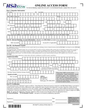 HSA Bank Online Access Form