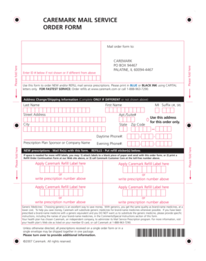Caremark Mail Service Prescription Order Form