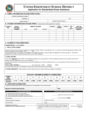 Standardized Dress Assistance Application