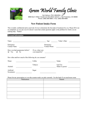 New Patient Intake Form