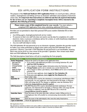 Railroad Medicare EDI Enrollment Application Form