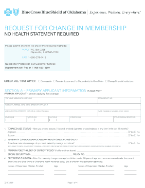 Request for Change in Membership