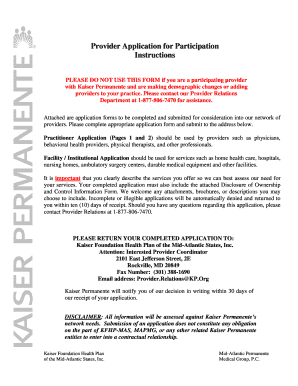 Provider Application for Participation