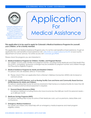 Colorado Medical Assistance Application