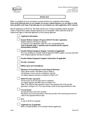 Kansas Medical Assistance Program Provider Application