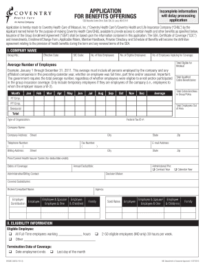 Coventry Health Care Group Enrollment Application