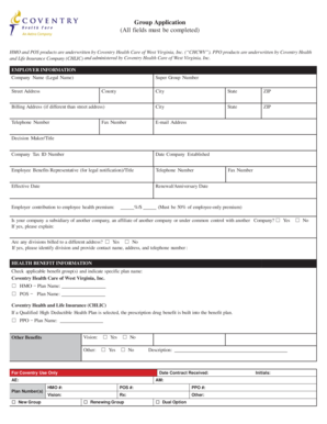 Coventry Health Group Application