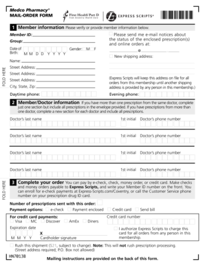 Medco Pharmacy Mail-Order Form