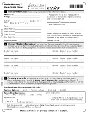 Medco Pharmacy Mail-Order Form