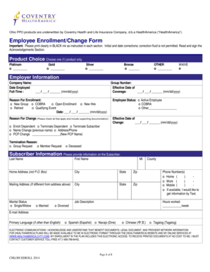 Ohio PPO Employee Enrollment/Change Form