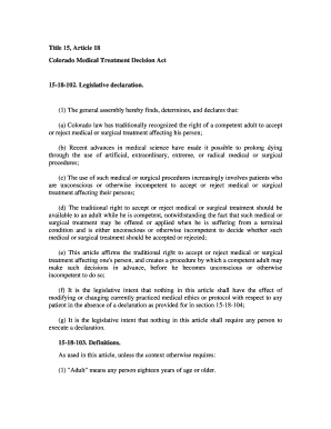 Colorado Medical Treatment Decision Act Declaration