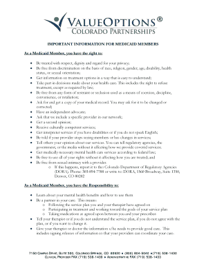 Medicaid Member Rights and Responsibilities