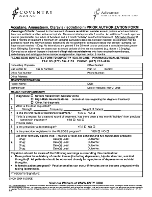 Accutane Prior Authorization Form