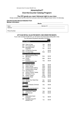 AdvantraOne OTC Discount Selection Form