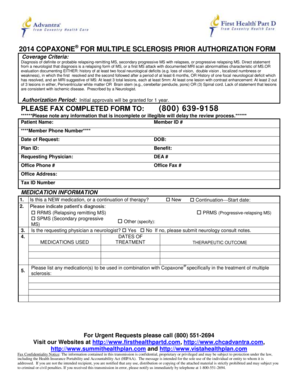 Copaxone Prior Authorization Form