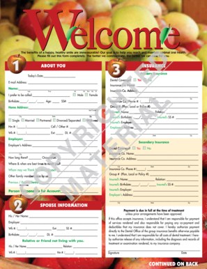 Dental Patient Registration Form