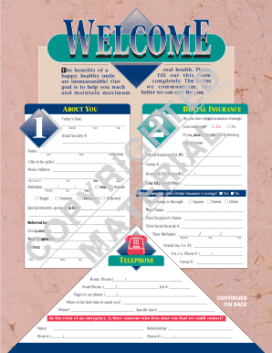 Dental Patient Intake Form
