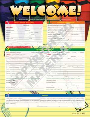 Pediatric Dental Intake Form