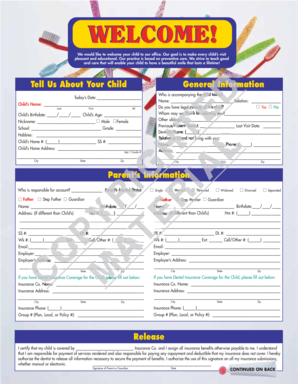 Child Dental Intake Form