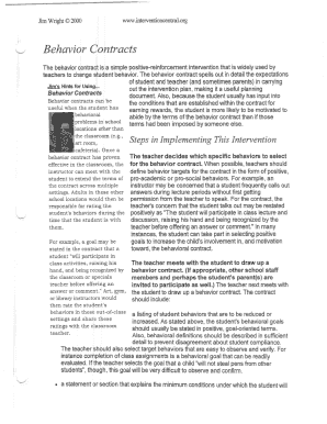 Behavior Contract Template