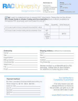 2013 Nurses Guide to Infusion Coding and Documentation Order Form